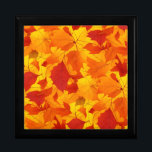 Autumn sunny shiny leaves design gift box<br><div class="desc">Autumn sunny shiny leaves design Pillar Candle</div>