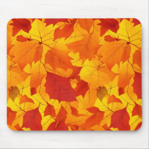 Autumn sunny shiny leaves design mouse mat