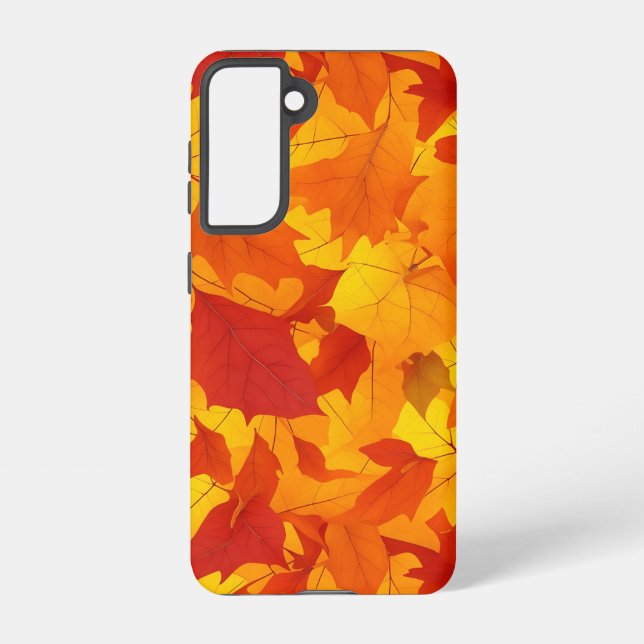 Autumn sunny shiny leaves design samsung galaxy s21 case (Back)