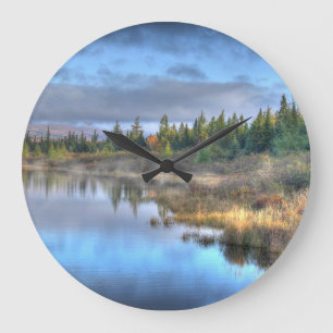 Autumn Sunrise at Moosehead Lake Maine Large Clock