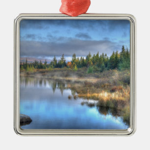 Autumn Sunrise at Moosehead Lake Maine Metal Tree Decoration
