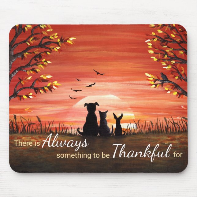 Autumn Sunset Always Thankful Mouse Mat (Front)