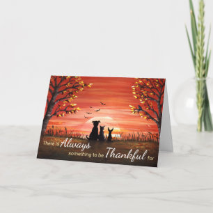 Autumn Sunset Always Thankful Thank You Card