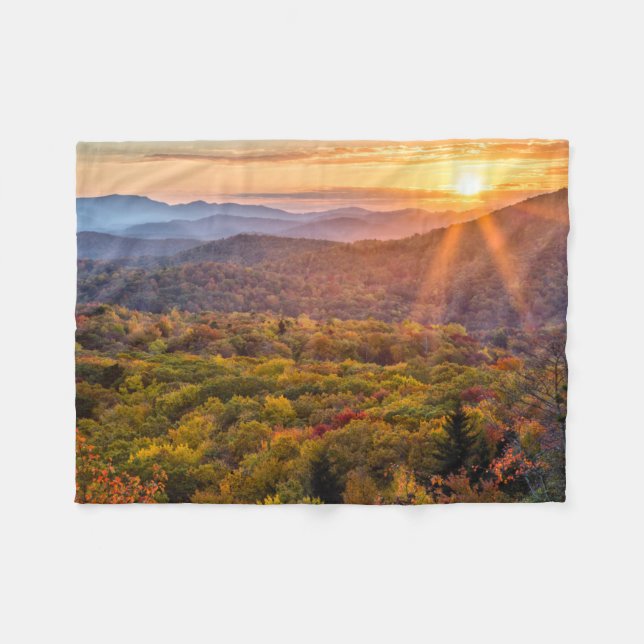 Autumn Sunset from Beacon Heights Fleece Blanket (Front (Horizontal))