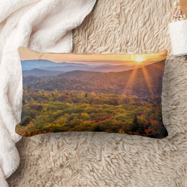 Autumn Sunset from Beacon Heights Lumbar Cushion (Blanket)
