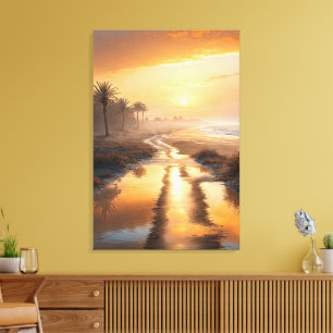 Autumn Sunset in Nature Canvas Print