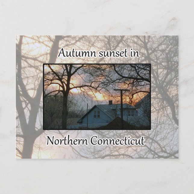 Autumn Sunset in Northern Connecticut Postcard (Front)