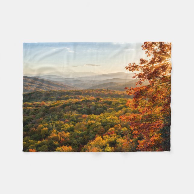 Autumn Sunset | North Carolina Fleece Blanket (Front (Horizontal))