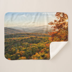 Autumn Sunset   North Carolina Sherpa Blanket