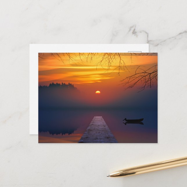 Autumn sunset, scenic photograph, postcard (Front/Back In Situ)