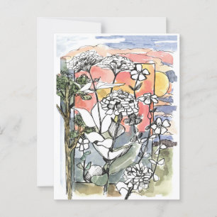Autumn Sunset Summer Garden Desert Postcard