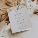 Autumn Sunshine Elegant Wildflower Folded Wedding Programme<br><div class="desc">This autumn sunshine elegant wildflower folded wedding program is perfect for a rustic wedding. The design features multiple watercolor purple,  violet,  yellow flowers,  burgundy buds and olive green foliage beautifully grouped into bouquets.

Include a quote or short message,  order of service,  wedding party and thank you message.</div>