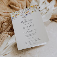 Autumn Sunshine Elegant Wildflower Folded Wedding