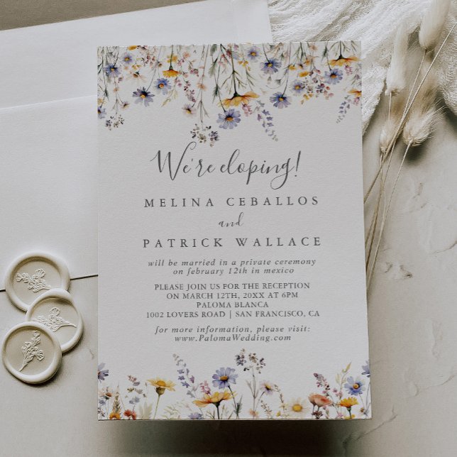 Autumn Sunshine Wildflower Elopement Reception Invitation (Creator Uploaded)