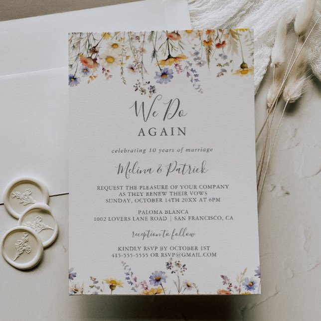 Autumn Sunshine Wildflower We Do Again Vow Renewal Invitation (Creator Uploaded)