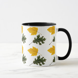 Autumn Symmetry Leaf Pattern Mug