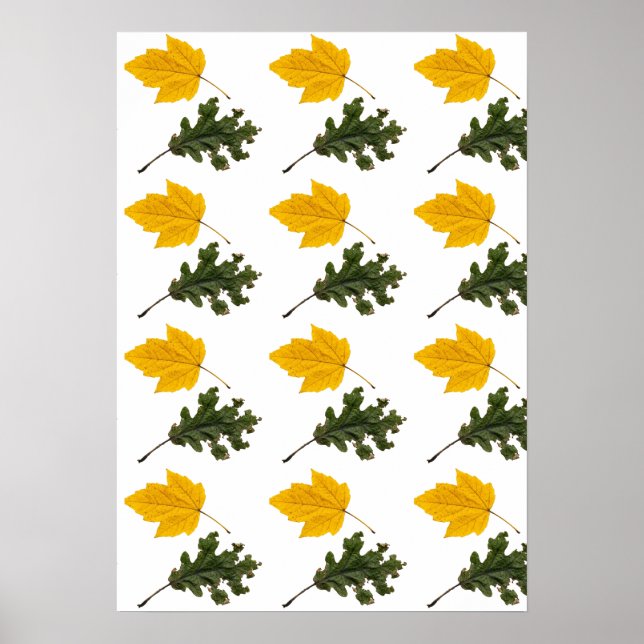 Autumn Symmetry Leaf Pattern Poster (Front)