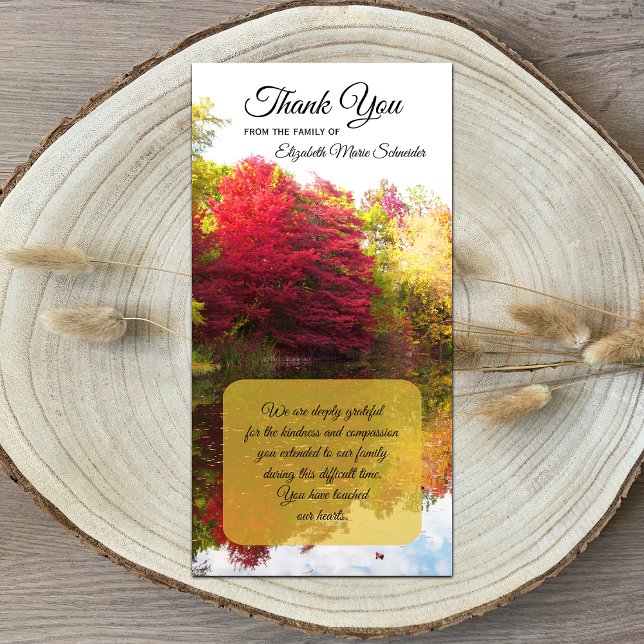 Autumn Sympathy Memorial Flat Thank You Card (Creator Uploaded)