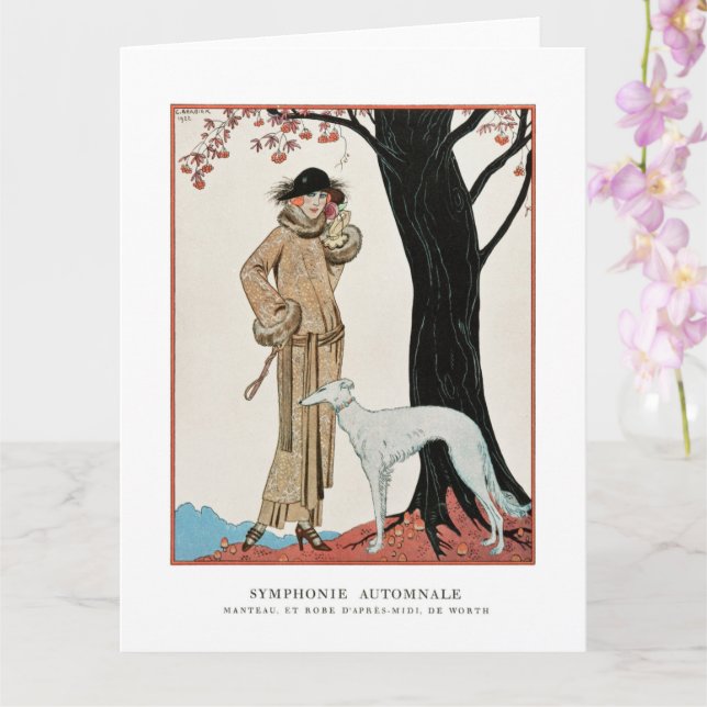 Autumn Symphony-Fashion illustration by G. Barbier Card (Orchid)