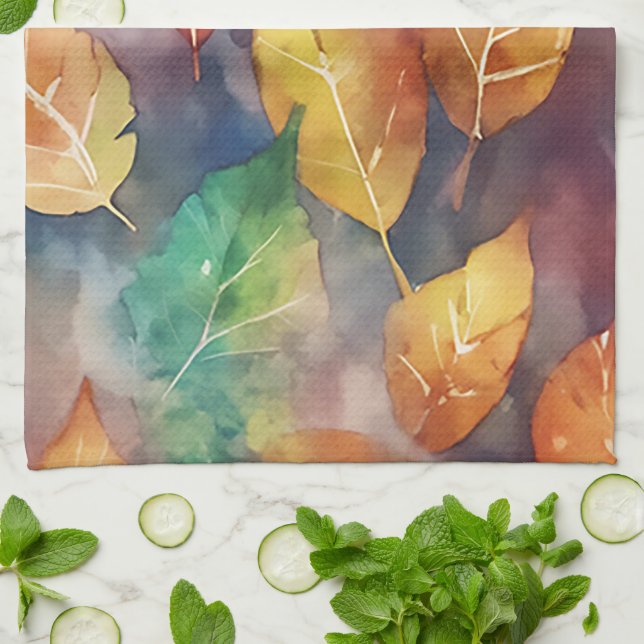 Autumn Symphony of Colors Tea Towel (Folded)