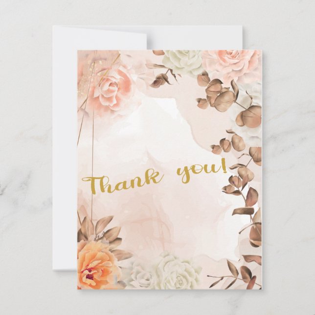 Autumn Symphony Wedding Thank You Card (Front)