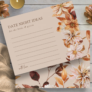 Autumn Tan Leaves Date Night Ideas Card