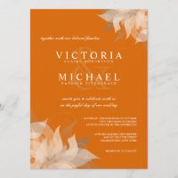 Autumn Tangerine Floral Wedding Invitations