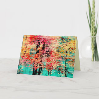 Autumn tapestry, Fall greeting cards, trees Card