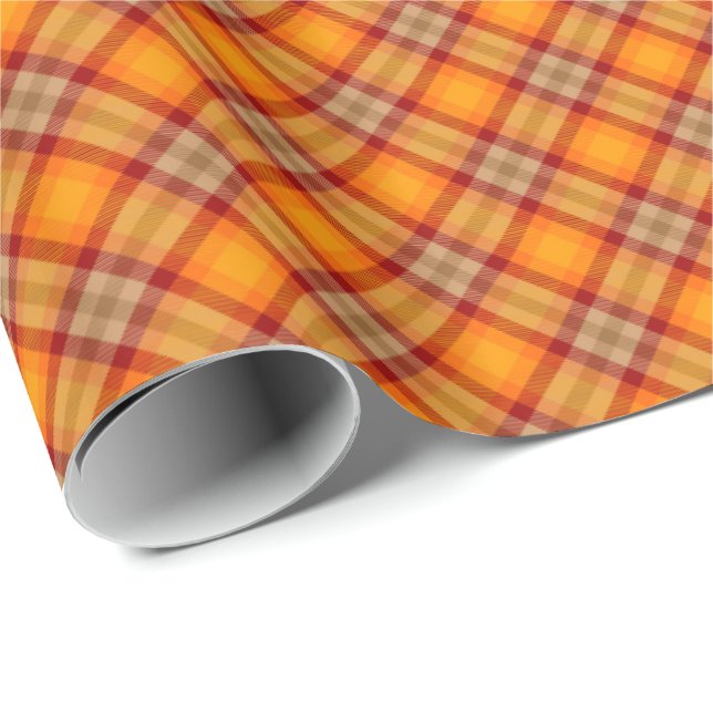 Autumn Tartan Rustic Country Wrapping Paper (Roll Corner)