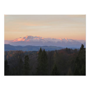 Autumn Tatras view at sunrise from Beskid Sadecki Photo Print