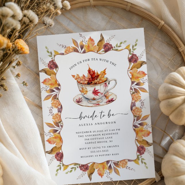Autumn Tea Bridal Shower Invitation (Creator Uploaded)