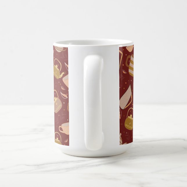 Autumn Tea Time Teapot Mug Leaf Pattern (Handle)