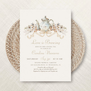 Autumn Teapot Bridal Tea Party Shower Invitation