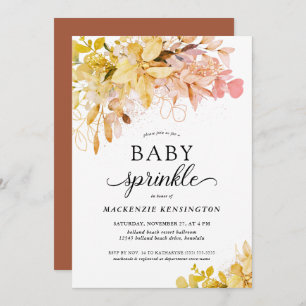 Autumn Terracotta Botanical Baby Sprinkle Invitation