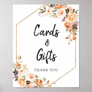Autumn Terracotta Floral Cards and Gifts Sign