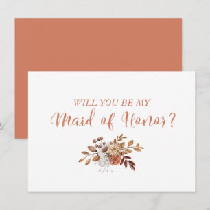 Autumn Terracotta Floral Maid of Honour Proposal