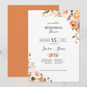 Autumn Terracotta Orange Flowers Rehearsal Dinner