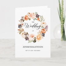 Autumn Terracotta Orange Flowers Wedding Folded