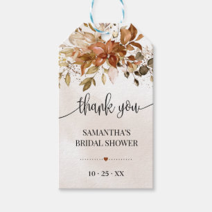 Autumn Thank You Bridal Shower Wedding Favour Tag
