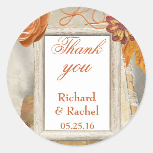 Autumn Thank you Classic Round Sticker