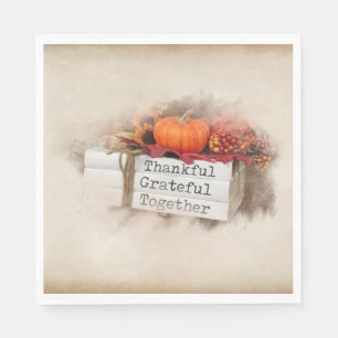 Autumn Thanksgiving Books Napkin