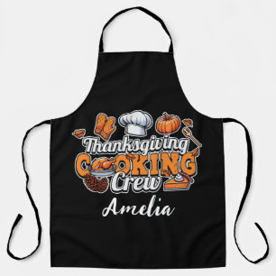Autumn Thanksgiving Cooking Crew   Fall Holiiday Apron