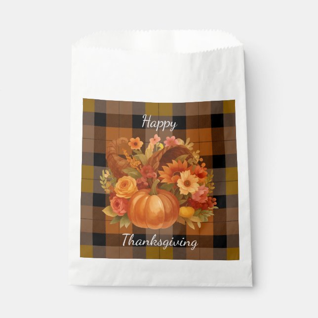 Autumn Thanksgiving Cornucopia  Favour Bags (Front)