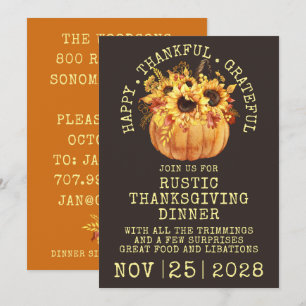 Autumn Thanksgiving Dinner Invitation