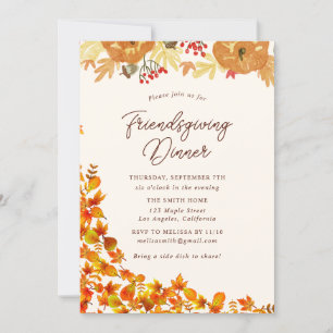 Autumn Thanksgiving Friendsgiving Invitation