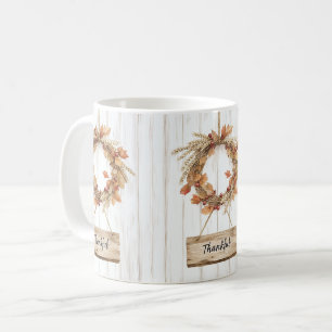 Autumn Thanksgiving Grateful Wreath Coffee Mug