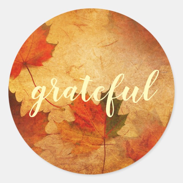 Autumn Thanksgiving Holiday Custom Classic Round Sticker (Front)
