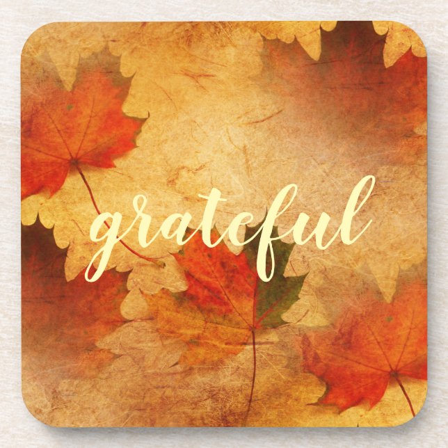 Autumn Thanksgiving Holiday Custom Coaster (Front)