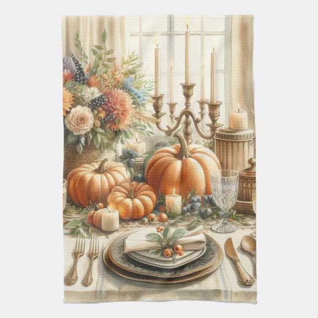 Autumn Thanksgiving Holiday Kitchen Towels (Vertical)