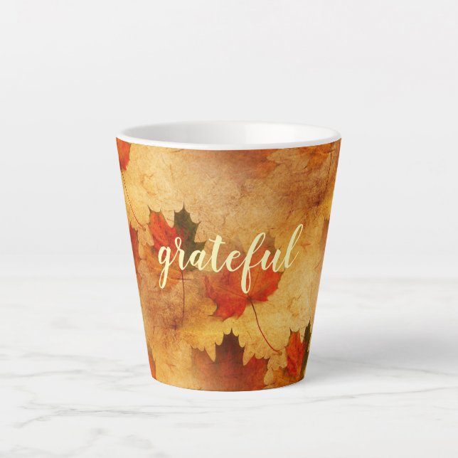 Autumn Thanksgiving Holiday Latte Mug (Front)